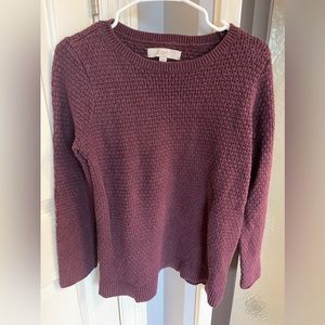 Loft Stitchy Sweater - Plum - Size L
